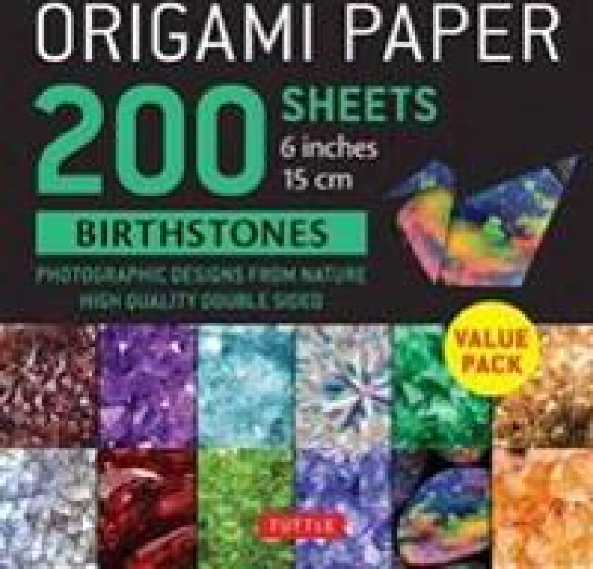 Origami Paper 200 sheets Birthstones 6' (15 cm)