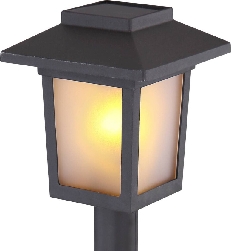 LED-lampe med jordspyd 33577-3, svart, plast, 3 stk