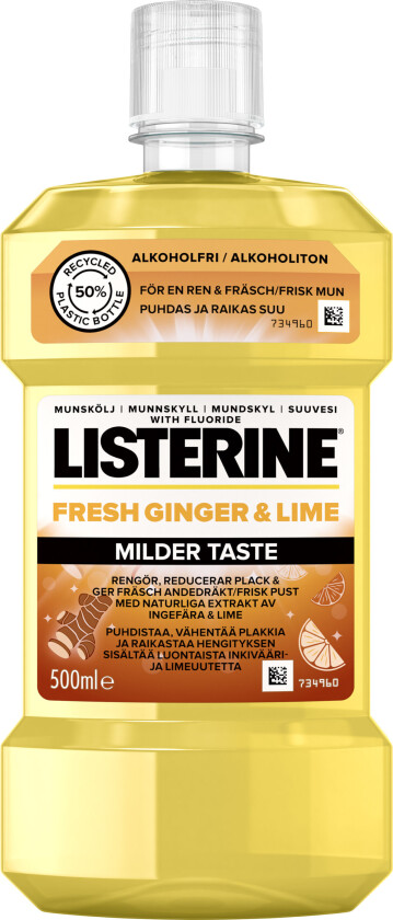 Fresh Ginger & Lime Milder Taste Munnskyll, 500 ml