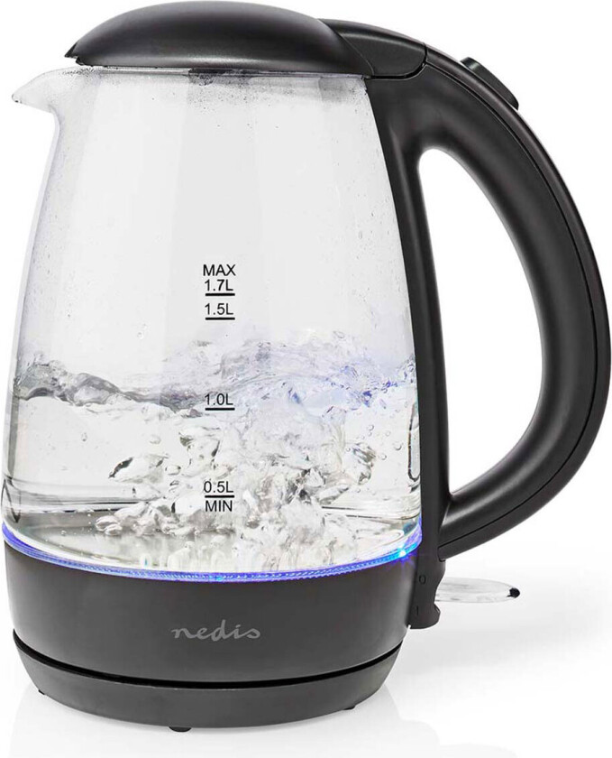 Vannkoker glass 1,7 liter (2200W) Nedis