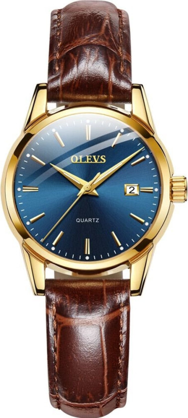 Classic Lady Gold OLS1318-BL - Kvarts - Gull - Dameklokker - Skinn - Mineral