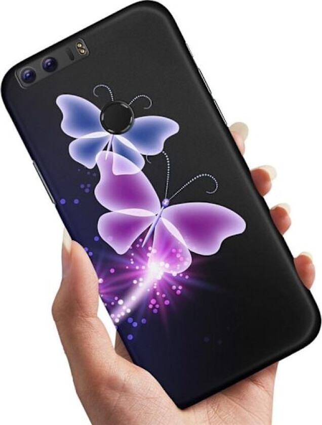 Huawei Honor 8 - Deksel/Mobildeksel Lilla Sommerfugler