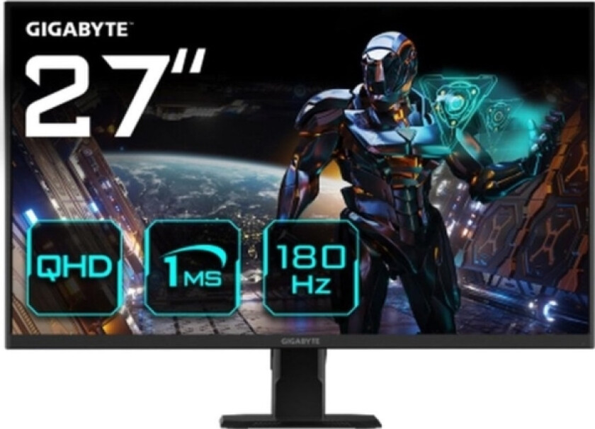 Gigabyte Gs27qa 27&Quot Qhd Gaming Monitor - 2560 X 1440, 180Hz, 1Ms, 300 Cd/M², Freesync, Hdr Ready, Hdmi 2.0, Displayport 1.4