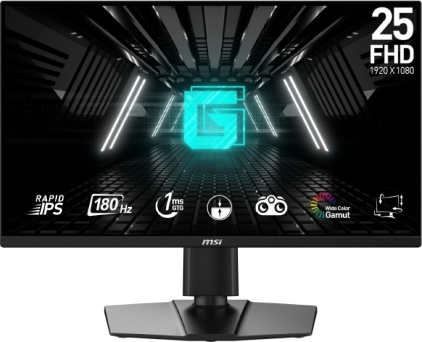 Msi G255pf E2, 62,2 Cm (24.5"), 1920 X 1080 Pixlar, Full Hd, Lcd, 1 Ms, Svart