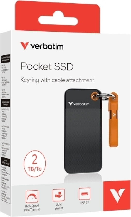 Pocket Ssd Usb 3.2 Gen 2 2Tb Black/Orange
