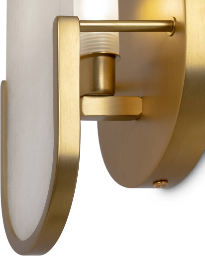 vegglampe Marmo, gull, metall/stein, høyde 30,5 cm