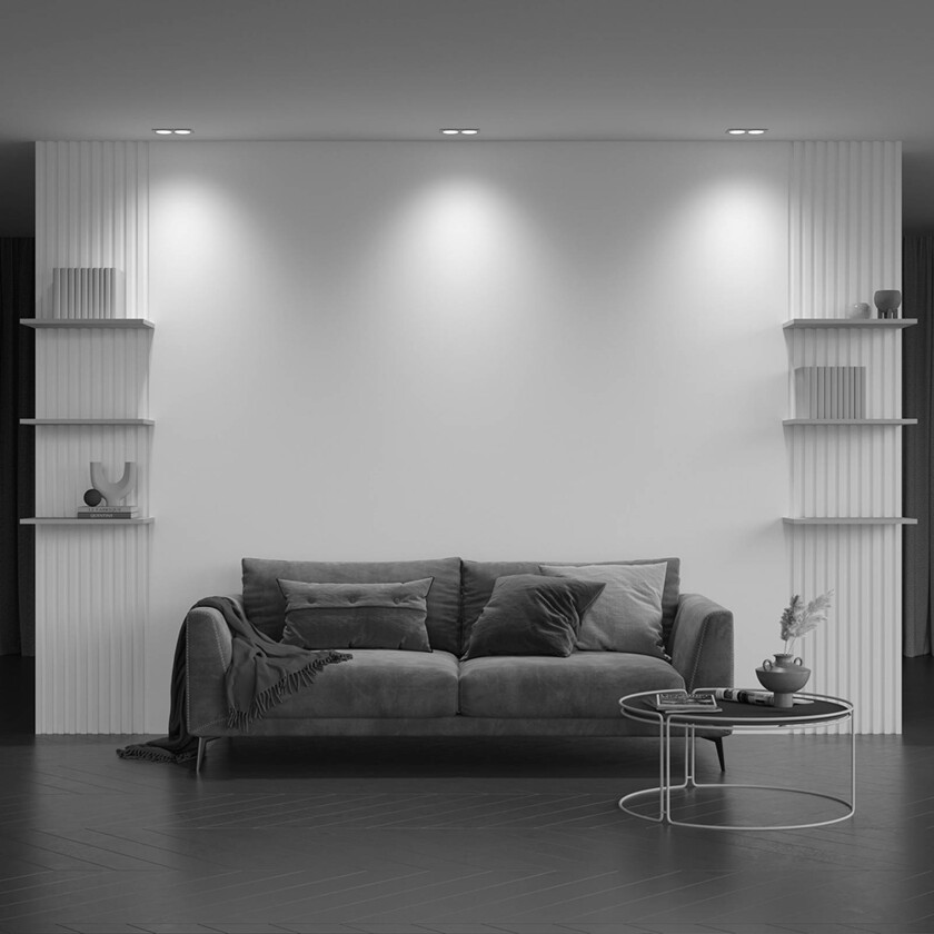 innfelt taklampe Zoom hvit 17 x 9 cm 2 lyskilder IP65