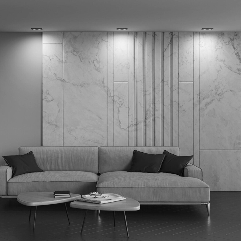 innfellingslampe Atom, svart, 2 lyskilder 17,5 x 9,2 cm