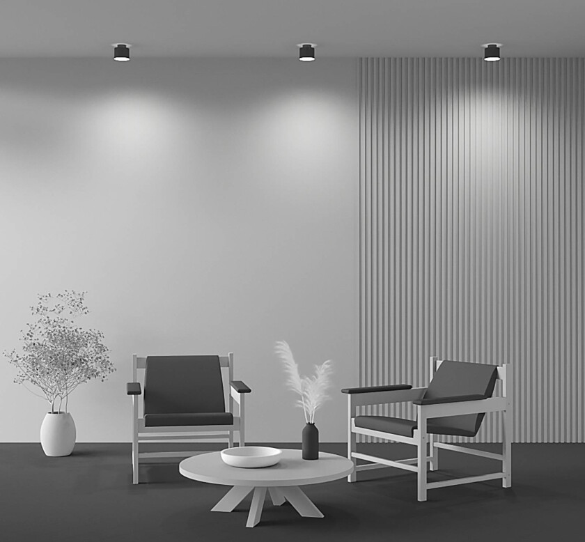 LED-taklampe Planet, svart, Ø 10 cm aluminium 3 000 K