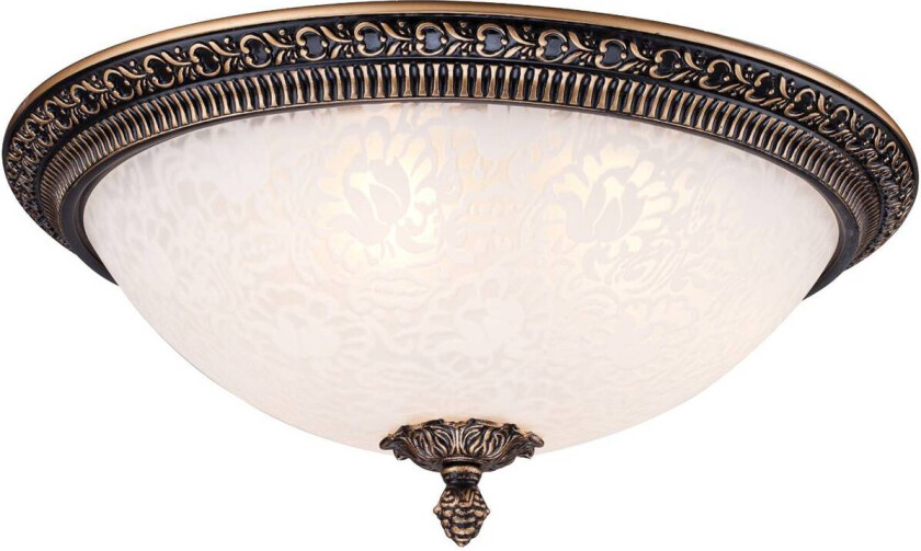 taklampe Pascal, bronse antikk Ø 37 cm glass/metall