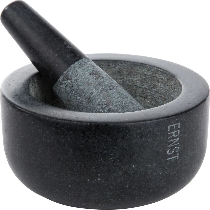 morter svart granitt Stor Ø 14 cm