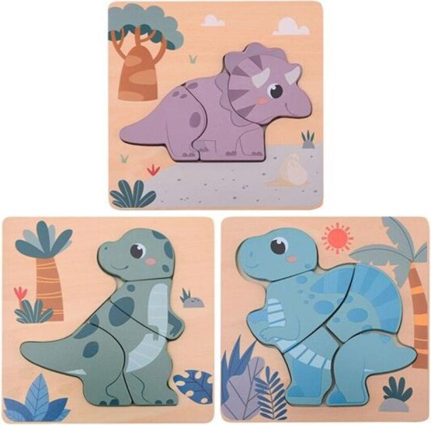 Wooden Dino Puzzle Tre