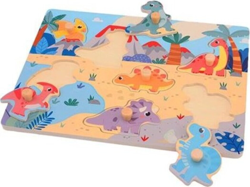 Wooden Dino Stud Puzzle 7 pcs. Tre