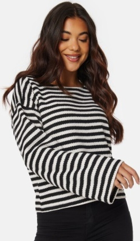 Himlas O-Neck L/S Top Birch Stripes:BLACK L