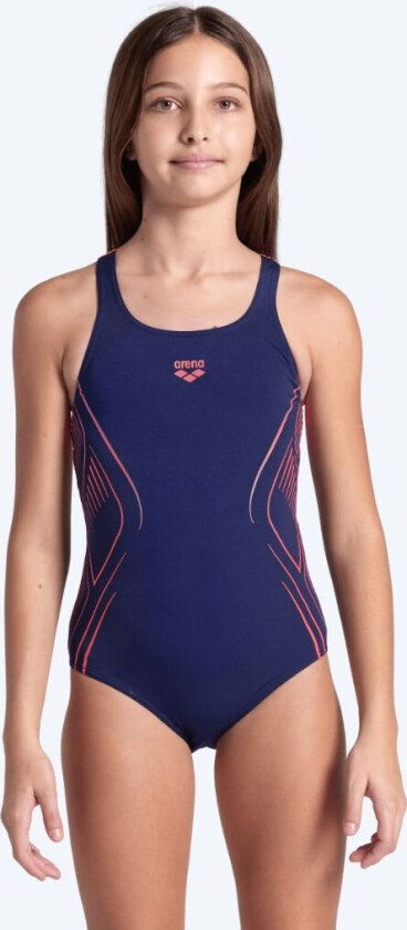 badedrakt til jenter - Reflecting Swim Pro Back - Mørkeblå/rosa