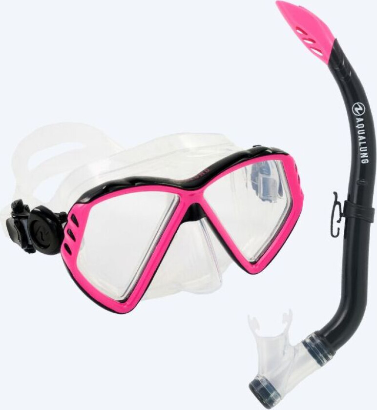 Combo snorkelsett til barn (8-18) - Combo Cub - Klar/rosa