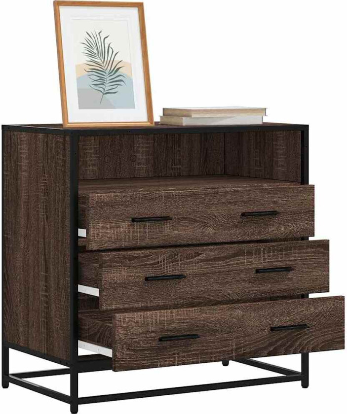 Kommode brun eik 70x41x70 cm konstruert tre