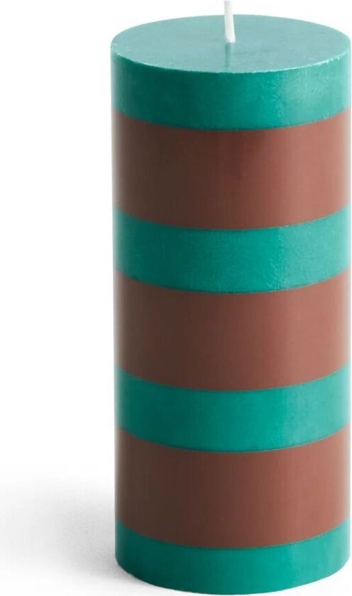 Column Candle kubbelys small 15 cm Green-brown
