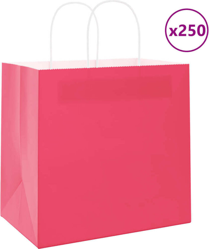 Bilde av Kraftpapirposer 250 stk med håndtak rosa 54x15x49 cm