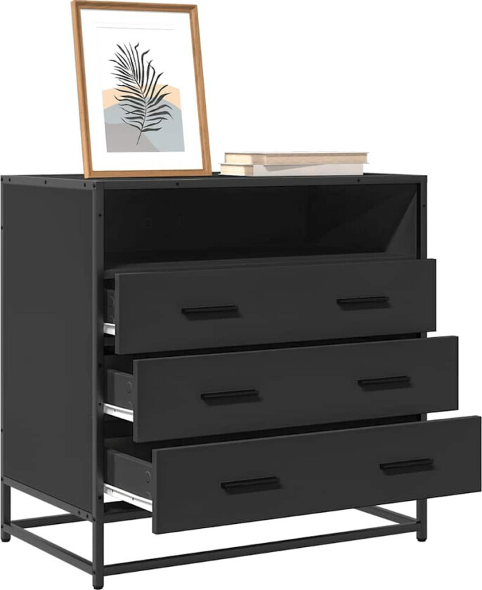 Kommode svart 70x41x70 cm konstruert tre