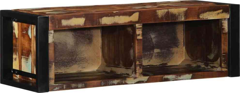 TV-benk flerfarget 80x30x25 cm gjenvunnet heltre