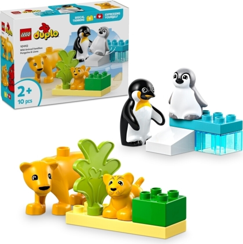 Lego Duplo Town 10442 Villdyrfamilier: Pingviner Og Løver