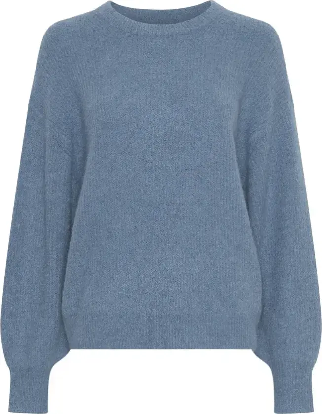 Moss Copenhagen, Dame, Strikkevarer, Blå, L/XL