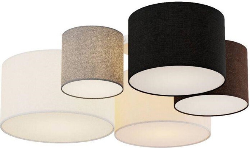 Laurenz taklampe, 5 lys 93cm brun-beige