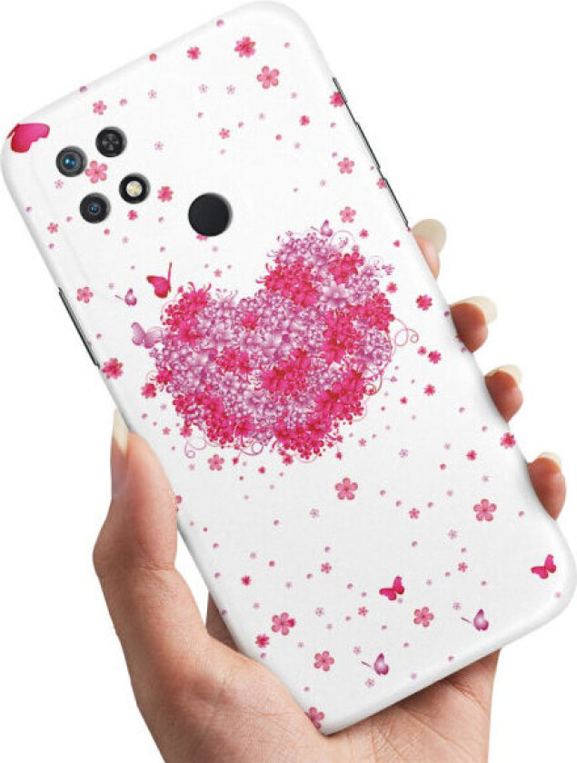 Xiaomi Redmi 10C - Deksel/Mobildeksel Blomsterhjerte