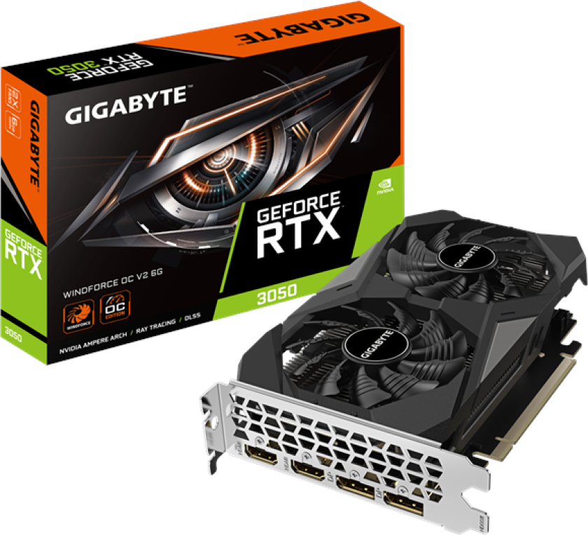 GeForce RTX 3050 WindForce 2 V2 OC - 6GB GDDR6 RAM - Grafikkort