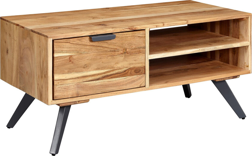 Willowdale Sofabord 95 cm med Oppbevaringsskuff + 2 Hyller - Brun/Svart