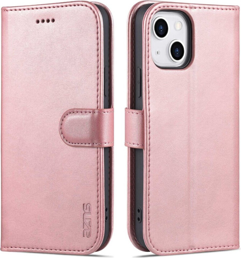 AZNS PU Leather TPU iPhone 14 Telefondeksel - Roségull