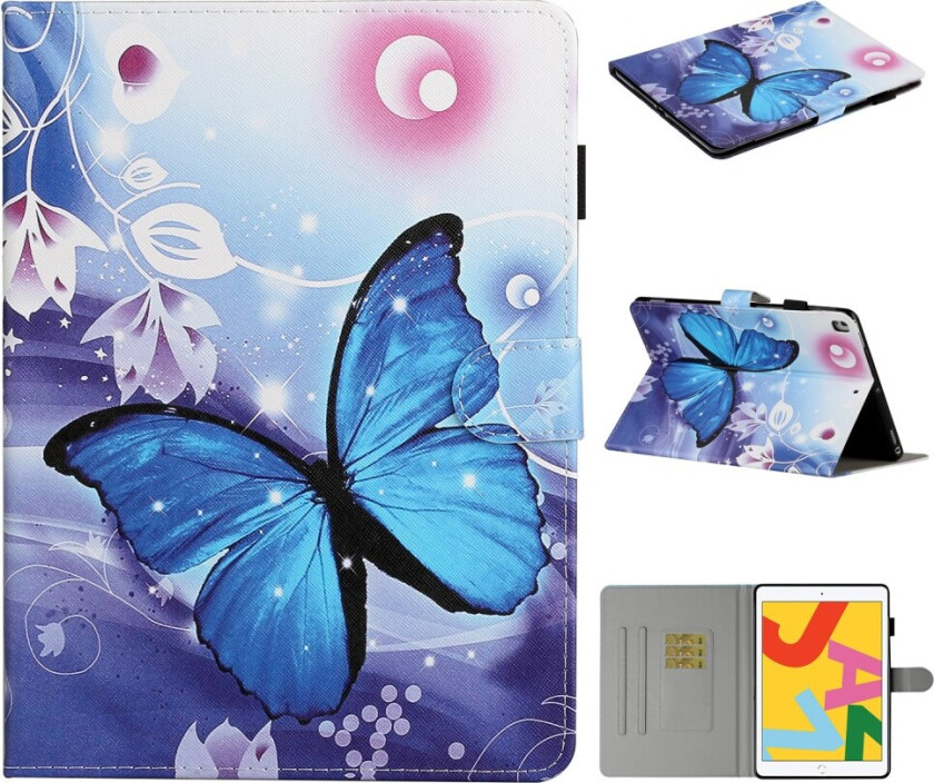 iPad 10.2" 2021/2020/2019, Air 10.5 2019-deksel - Blue Butterfly