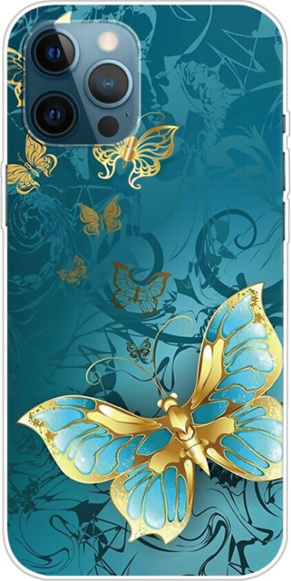IPhone 12- 12 Pro TPU-deksel - Golden Butterfly