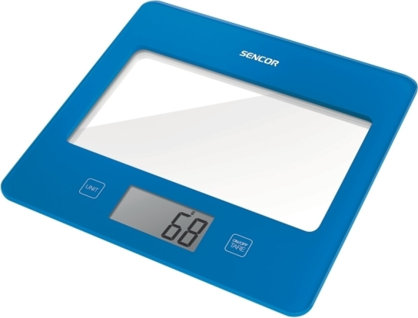 Sencor Sks 5022Bl, Elektronisk Kjøkkenvekt, 5 Kg, 1 G, Blå, Glass, Fire Sensorer