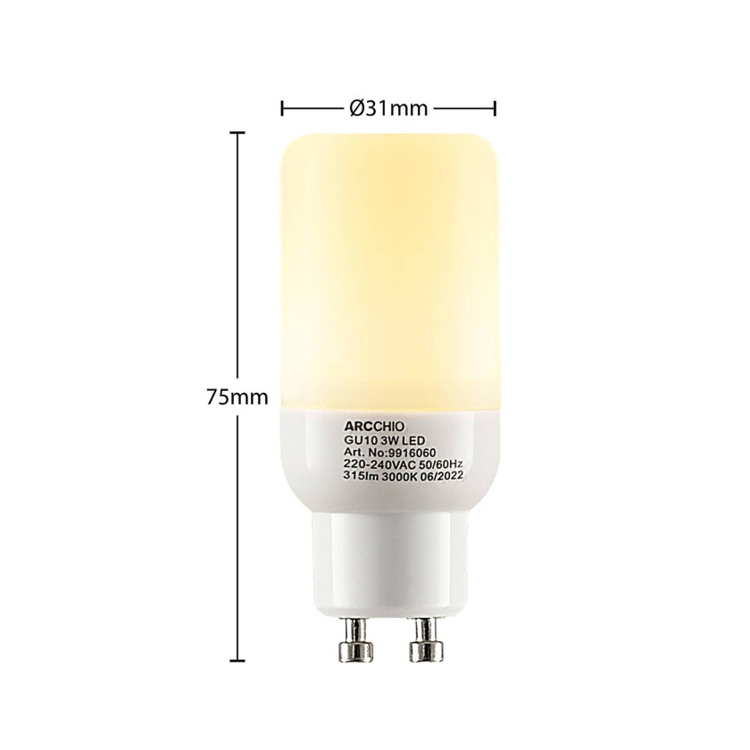 LED-pære i rørform GU10 3 W 3 000 K
