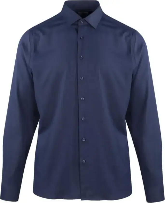 Tommaso Shirt Navy melange XL Stretch twill bamboo shirt
