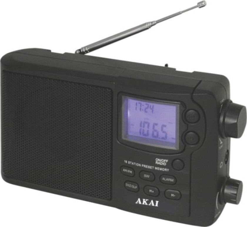 Apr-2418, Bærbar, Digitalt, Am, Fm, Sw, 0,8 W, Lcd, 3,5 Mm
