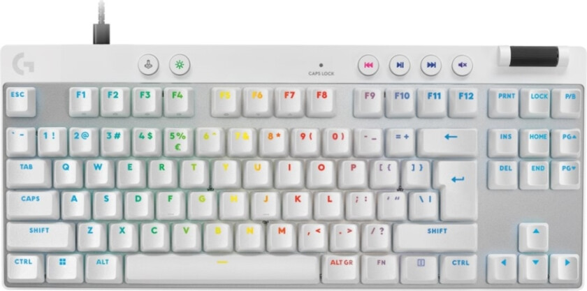 G Pro X Rapid - Tastatur - Tkl - Bakgrunnsbelyst - Usb - Qwerty - Us International - Tastsvitsj: Linear - Hvit