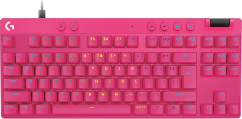 G Pro X Rapid - Tastatur - Tkl - Bakgrunnsbelyst - Usb - Qwerty - Us International - Tastsvitsj: Linear - Rosa