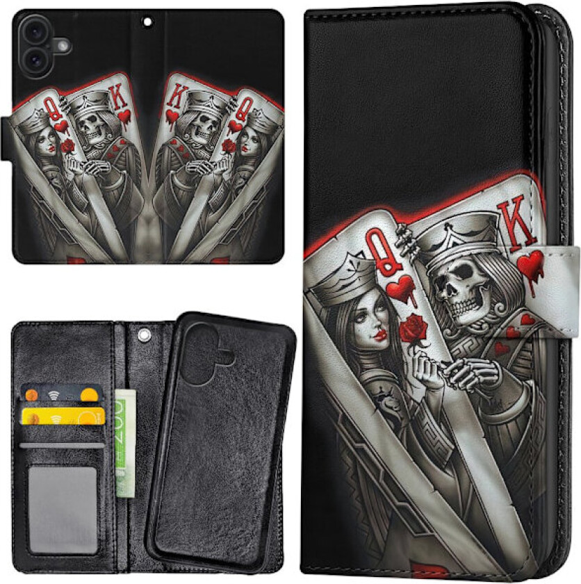 iPhone 16 - Lommebok Deksel King Queen Kortstokk