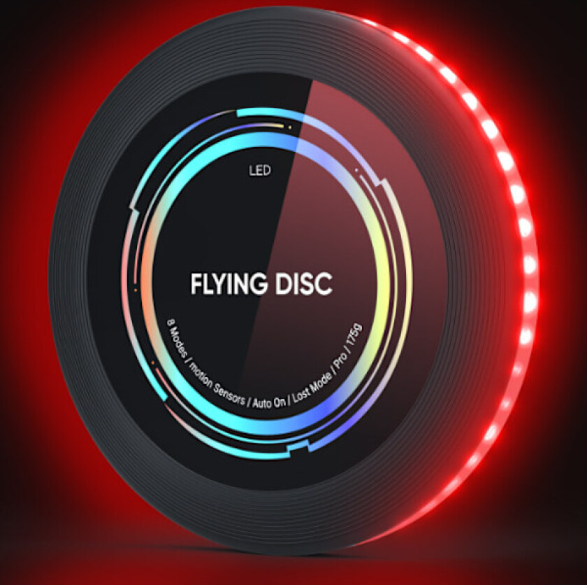Laderbar LED Frisbee - 16 Million Farger RGB - Smartmodus - Automatisk Tenning - Morsom Gave til Jul, Bursdager og Camping red