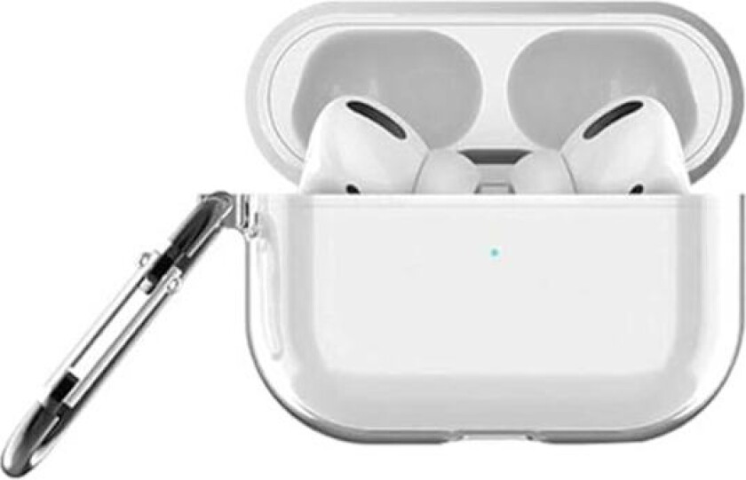 Hardt gjennomsiktig Apple AirPods Pro-deksel med karabinkrok gjennomsiktig