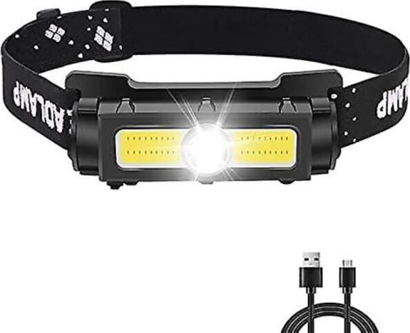 Kraftig 1000 lumen hodelykt, oppladbar LED-hodelykt med rødt og hvitt lys, avtagbar magnet, 7 moduser, hodelykt for løping, camping, fiske