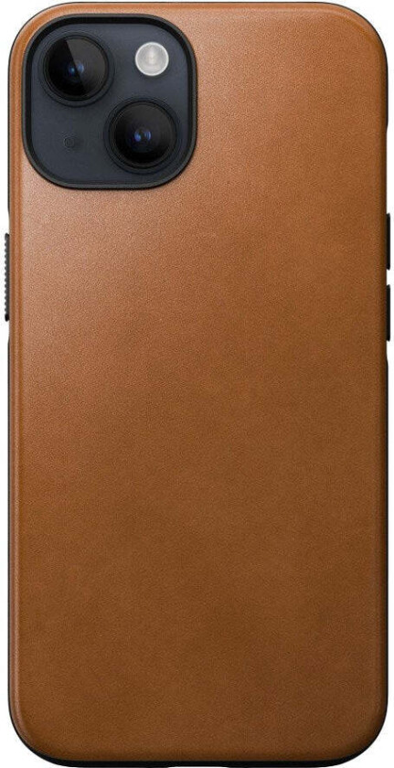 iPhone 14 Nomad Modern Leather Deksel - MagSafe Kompatibel - Tan