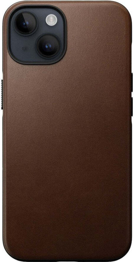 iPhone 14 Nomad Modern Leather Deksel - MagSafe Kompatibel - Brun