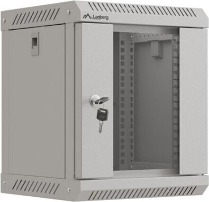 Hengestatt Installasjonskap 10" 6U 300X300 Grå Glasert Dør Lanberg (Flat Pakke)