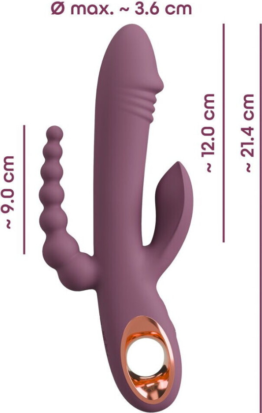 Slim Triple Rabbitvibrator - Plum