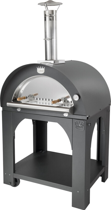 Pulcinella Vedfyrt Pizzaovn 80x60 cm, Antrasitt