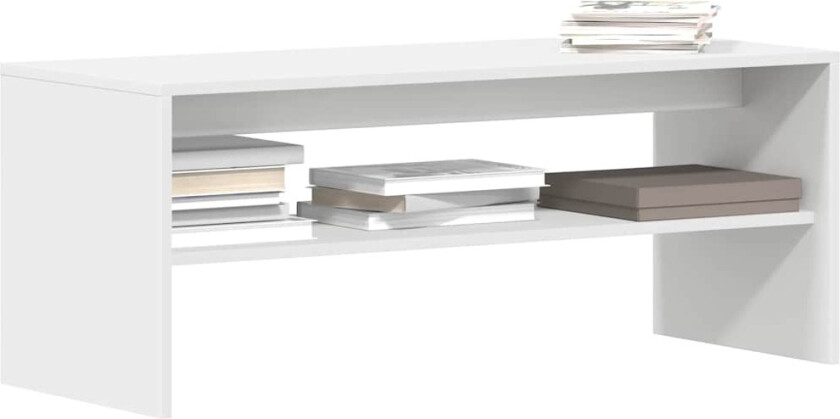 TV-benk hvit 100x40x40 cm sponplate